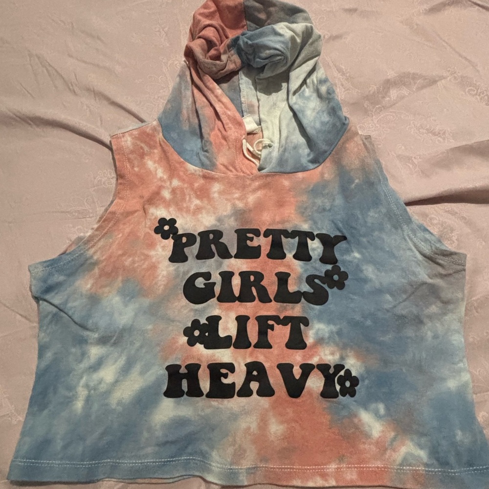 Tie-Dye Sleeveless Hoodie Top